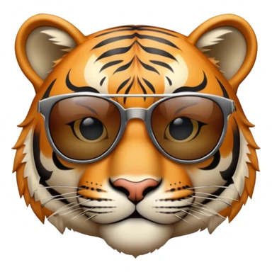 cool tiger face with sunglasses for Twitch emote sticker