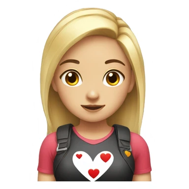 gamer girl with a big heart sticker