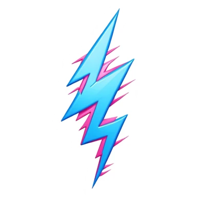 blue and pink lightning bolt sticker