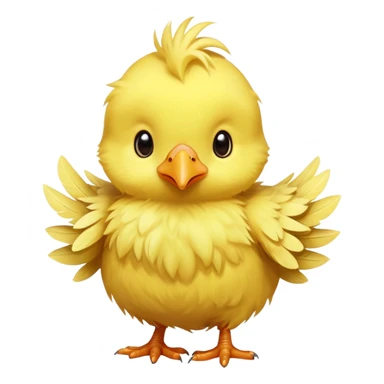 Baby chocobo from Final Fantasy, cute tiny yellow bird chick with fluffy feathers sticker