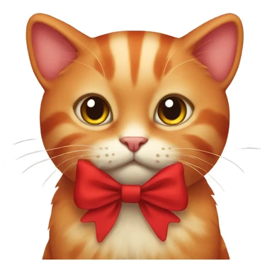 Red cat with red bow  sticker