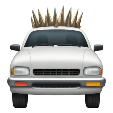 Car with spikes on front  sticker