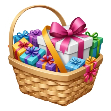 cute gift basket white with gifts inside with no fa sticker