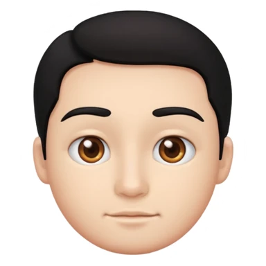 می سیاه و لخت صورت گرد بدون ریش و سبیل چشم قهوه ای sticker