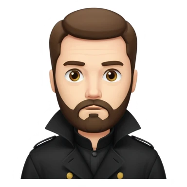 bearded man in black in black trenchhcoat  sticker
