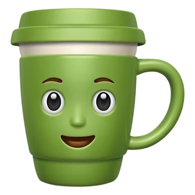 Green realistic large size coffee cup sticker