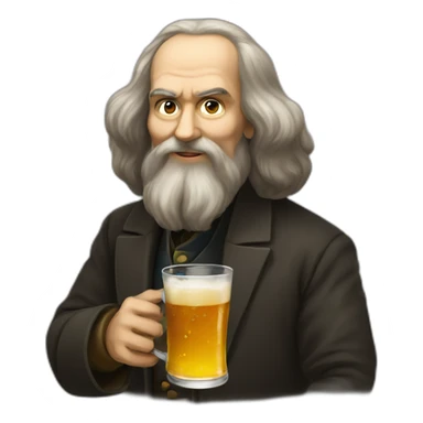 Mendeleev drinks beer sticker