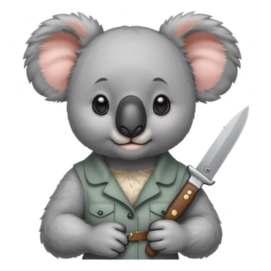 Female koala with knife sticker