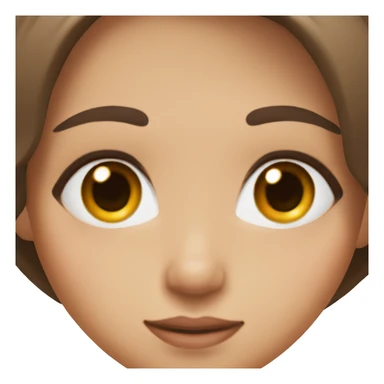 Girl with brown eyes, straight long brown hair, and peach skin with long eyelashes sticker