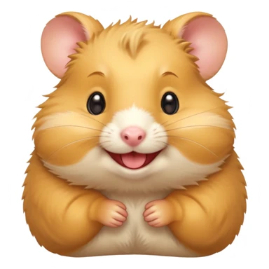 Yellow hamster, smiling, energetic pose
 sticker