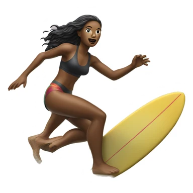 Surfer girl chasing sticker