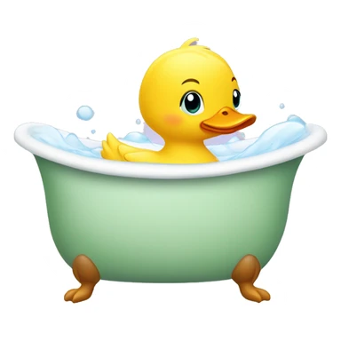 a cute little ducky in a bathtub sticker