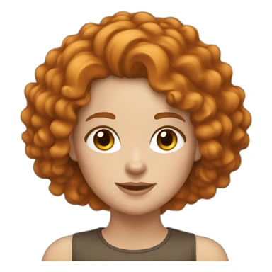 White girl with ginger curly hair sticker