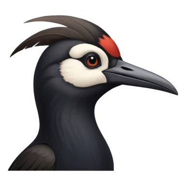 Black Sicklebill headshot sticker