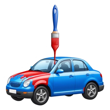 car with a paintbrush or paint drop sticker