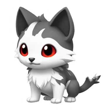 Cute cool black red white grey animal hybrid Fakemon full body sticker