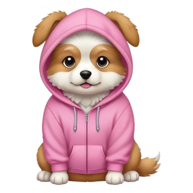 Dog wearing a hoodie pink  sticker