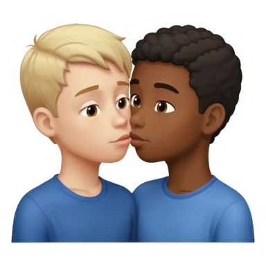 Black boy and white boy kissing sticker