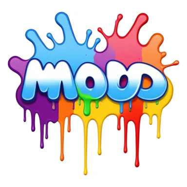 Graffiti the word mod with drippy paint  sticker