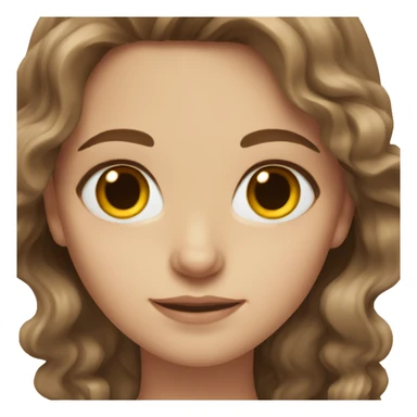 white girl with wavy brown hair and brown eyes sticker