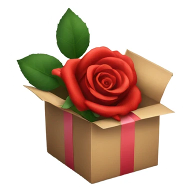Red rose in valentine package  sticker