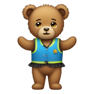 teddy bear wearing a tutu and construction vest  sticker