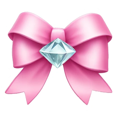Pink bow with diamond in center sticker