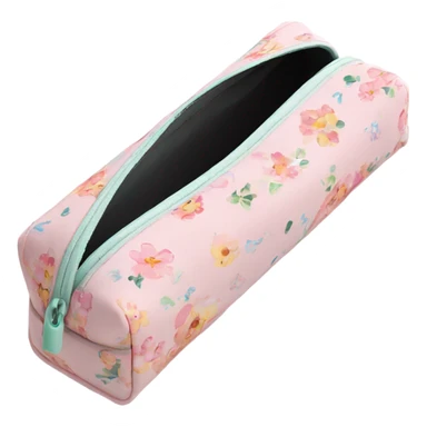 Pencil case light pink with flowers  sticker