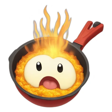 calcifer from howl's moving castle eat scrambled eggs sticker