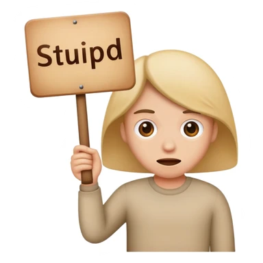 holding an stupid sign sticker