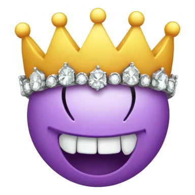 CREATE EMOJI WITH DIAMOND CROWN AND TEETH sticker