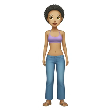 full body tall slim blasian girl beach no hair sticker