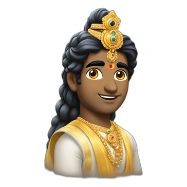 Lord krishna with black hair sticker
