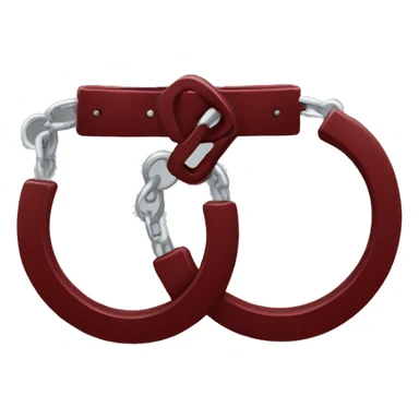 fuzzy handcuffs dark red sticker