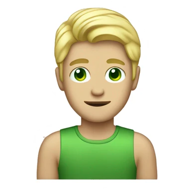 a blonde guy with green eyes sticker