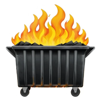 Dumpster fire no wheels sticker
