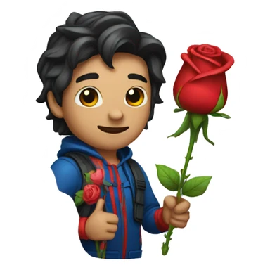 Spiderman with a rose in the hand sticker
