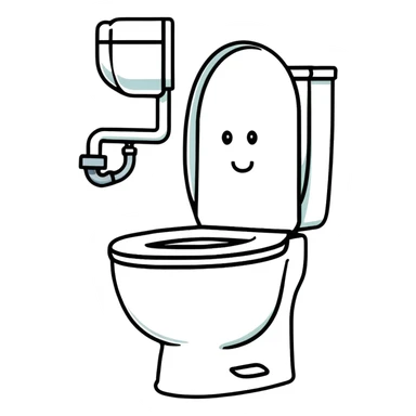 person with head in toilet bowl sticker
