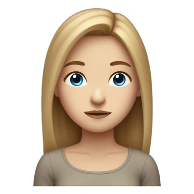 beautiful sad girl fair skin blue eyes light brown hair sticker