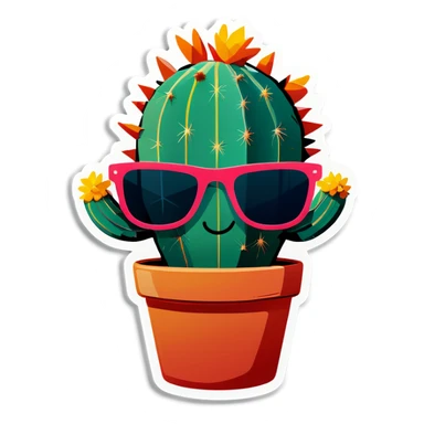 Cactus with sunglasses  sticker