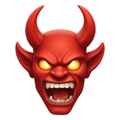 red oni devil with long red horns and lightning drums around them sticker