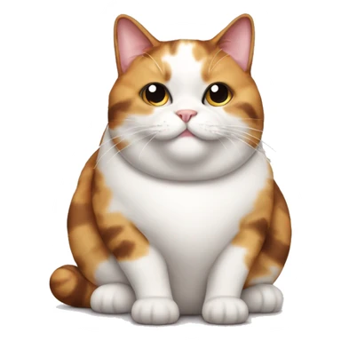 Realistic Fat calico cat with sundae sticker