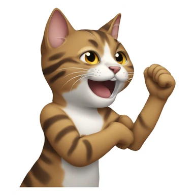 cat slapping arm sticker