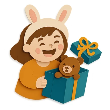 Edit the ribbon on the gift box cover to a more decorative design, while all other design elements remain unchanged sticker