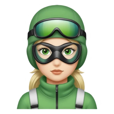 Girl with green eyes wearing ski mask  sticker