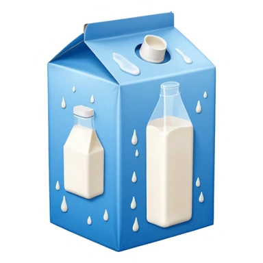 blue and white milk carton sticker