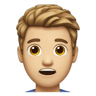 panicked white male brown hair sticker