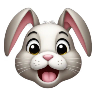 Bunny hand on mouth sticker