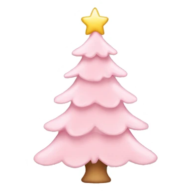 Light Pink Christmas tree with bows sticker