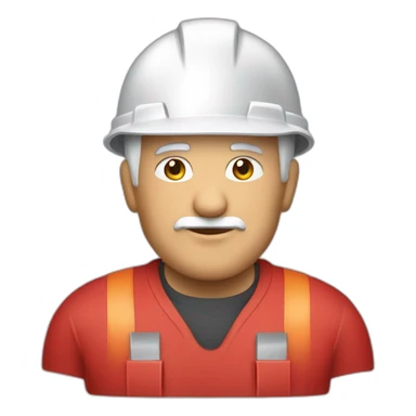 Industrial professional senior mechanical fitter working with a helmet and red clothing sticker